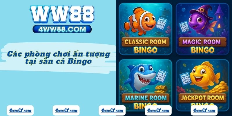 Đa dạng phòng chơi tại săn cá Bingo