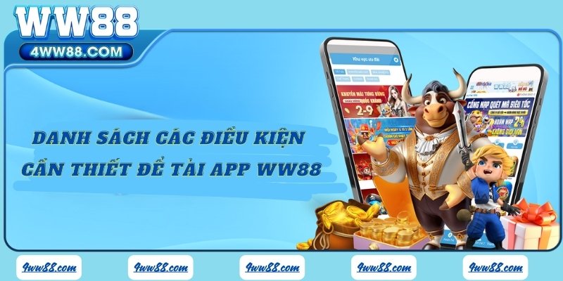 Danh sách các điều kiện cần thiết để tải app WW88